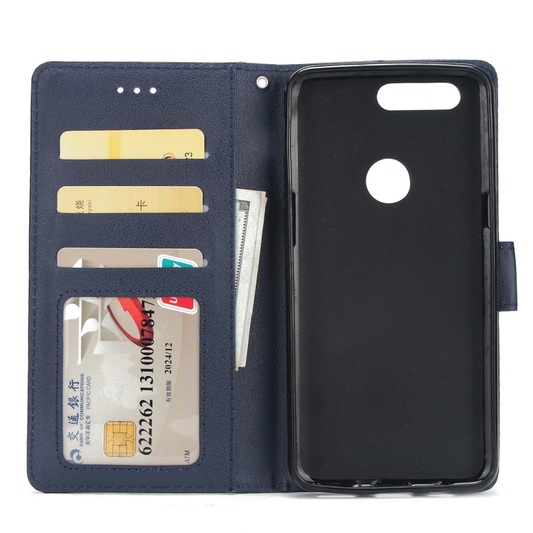 Huawei P Smart nahkainen suojakotelo (Tummansininen)