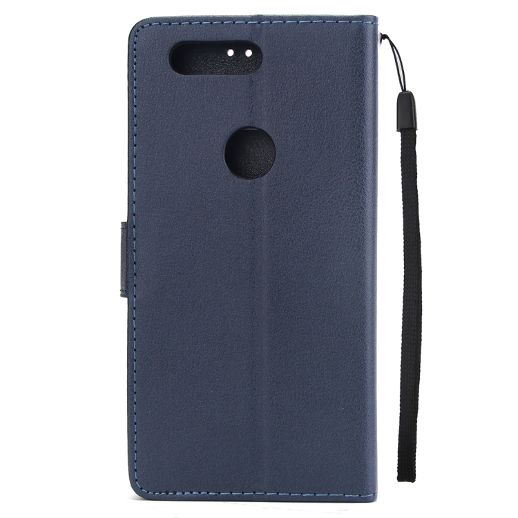 Huawei P Smart nahkainen suojakotelo (Tummansininen)