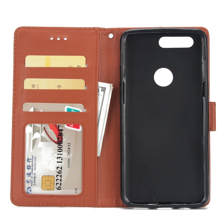 Huawei P Smart nahkainen suojakotelo (ruskea)