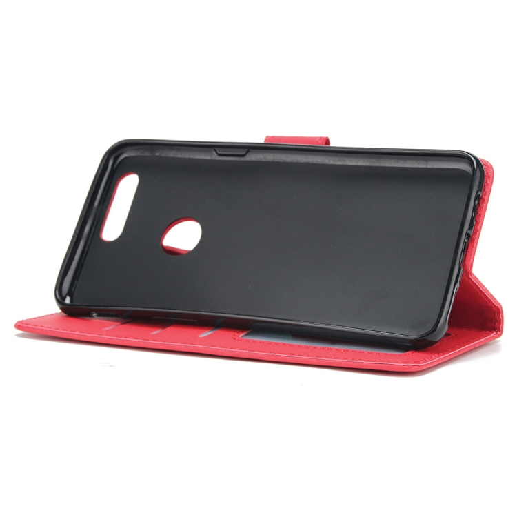 Huawei P Smart nahkainen suojakotelo (punainen)