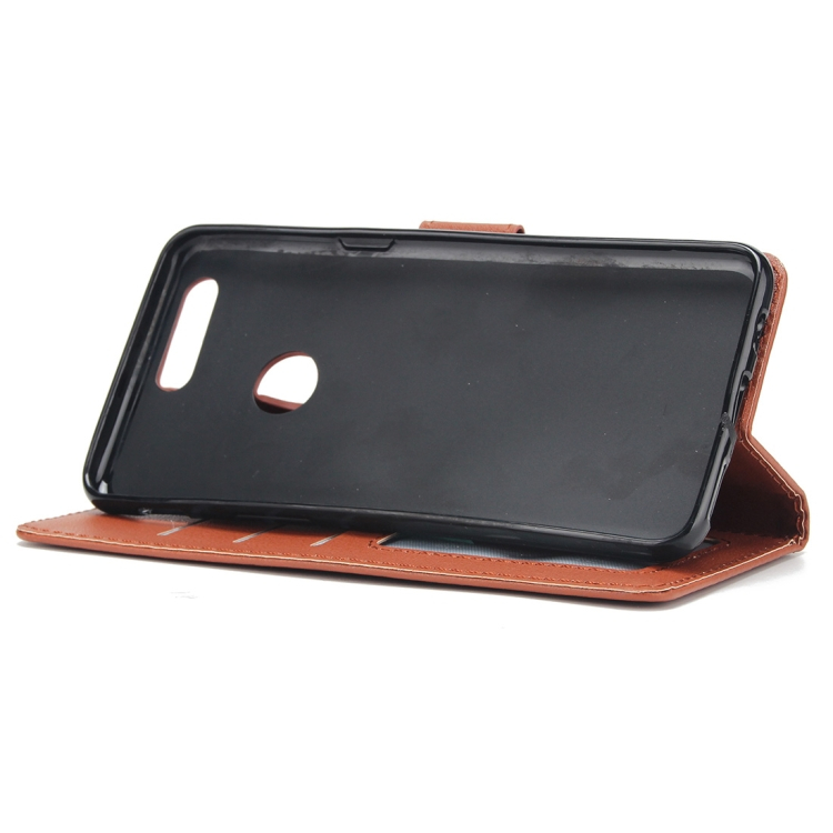 Huawei P Smart nahkainen suojakotelo (ruskea)