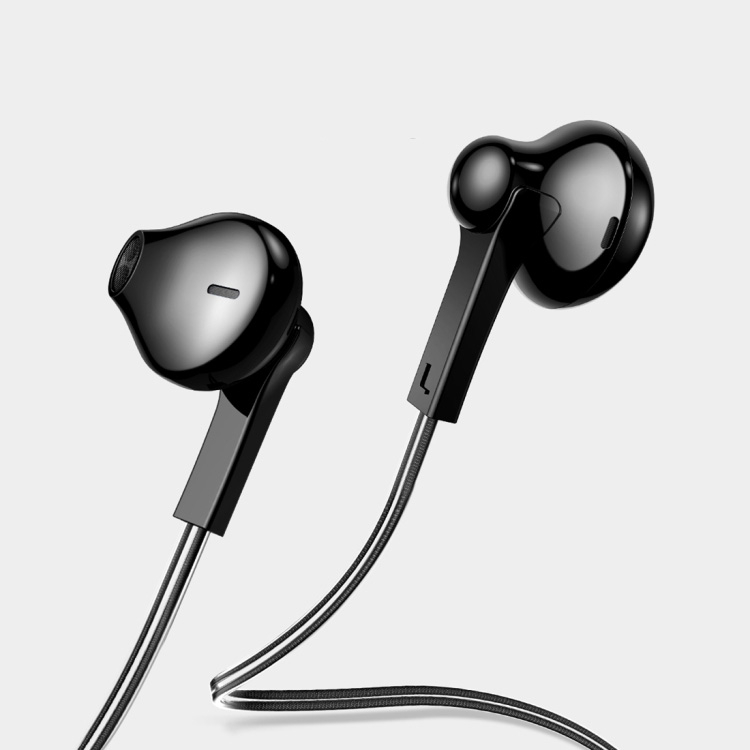 Nappikuulokkeet säätönäppäimellä ja mikrofonilla, musta