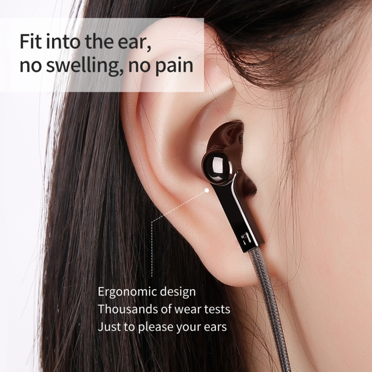 Nappikuulokkeet säätönäppäimellä ja mikrofonilla, musta