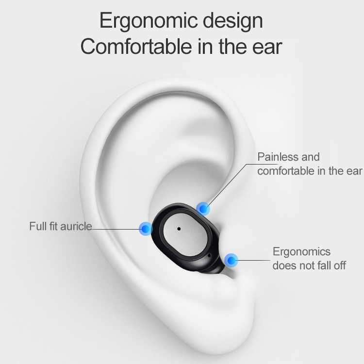Bluetooth Langattomat nappikuulokkeet (Musta)
