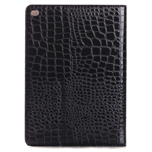 iPad Air 2 krokotiilikuvioinen nahkainen suojakotelo magneetilla ja jalustalla - musta   