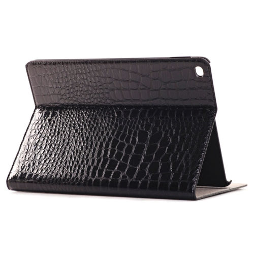 iPad Air 2 krokotiilikuvioinen nahkainen suojakotelo magneetilla ja jalustalla - musta   