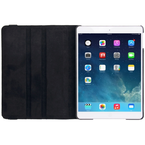 iPad Air Nahkainen suojakotelo kääntyvällä seisontatuella (musta)