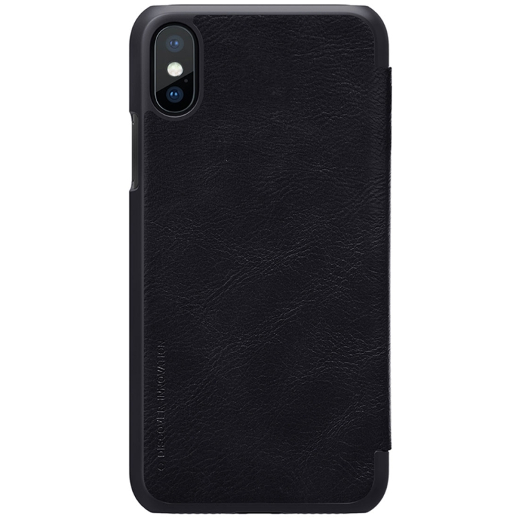 iPhone X nahkainen suojakotelo (musta)