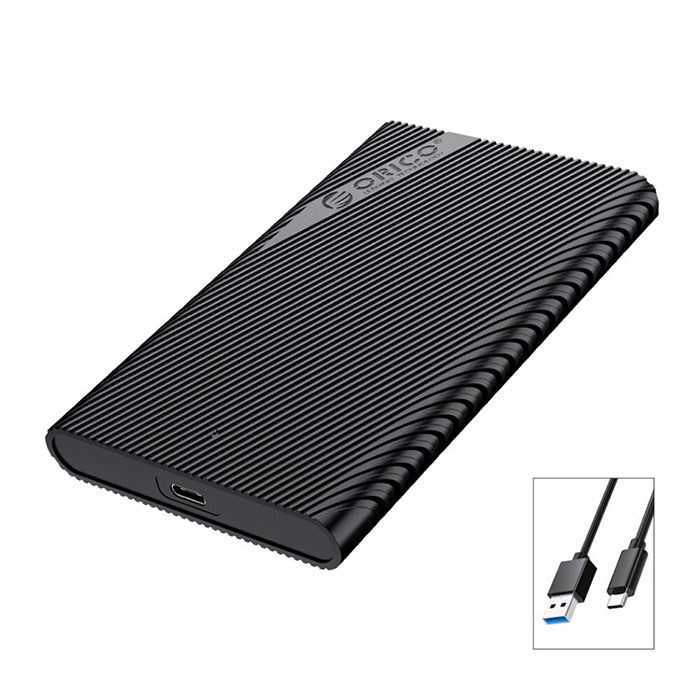 USB Type-C ulkoinen kovalevykotelo, 2,5 tuumaa , USB 3.0, SATA III