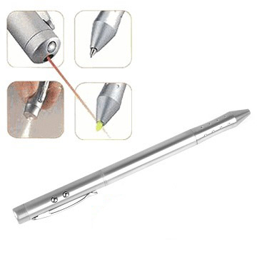 4-in-1 LED, Laser, Mustekynä, Stylus