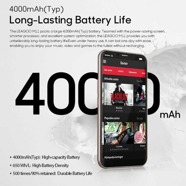 Leagoo Android puhelin, Dual-SIM (Kulta)