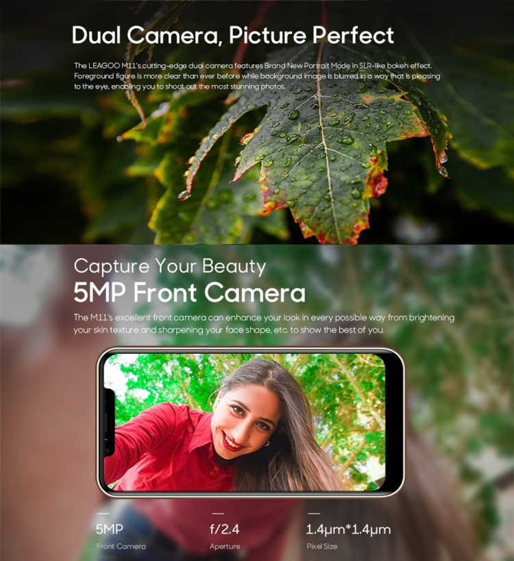 Leagoo Android puhelin, Dual-SIM (Kulta)