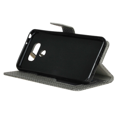 LG G6 nahkainen lompakko/suoja (harmaa)