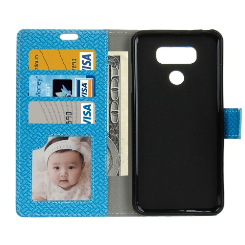 LG G6 nahkainen lompakko/suoja (sininen)