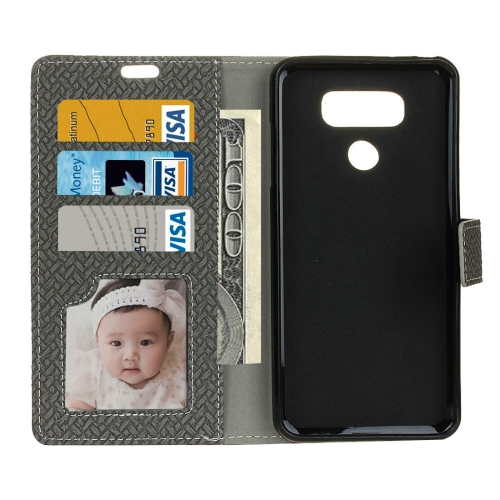 LG G6 nahkainen lompakko/suoja (harmaa)