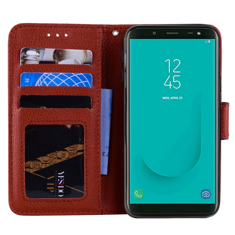 Samsung Galaxy J6 (2018) nahkainen kotelo (Ruskea)