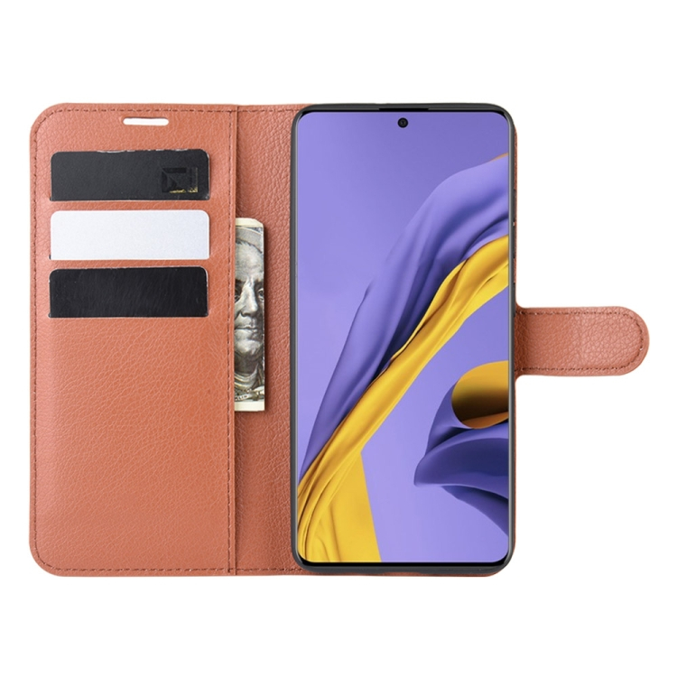 Samsung Galaxy A51 nahkainen suojakotelo - ruskea