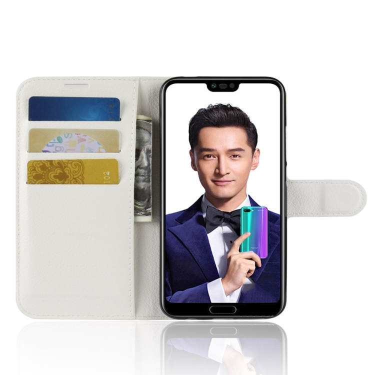 Huawei Honor 10 nahkainen suojakotelo (Valkoinen)
