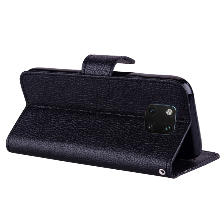 Huawei Mate 20 Pro Litchi-suojakotelo lompakolla (Musta)