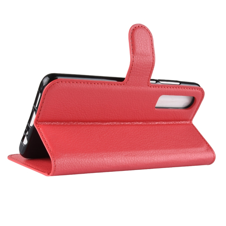 Huawei P30 nahkainen suojakotelo (punainen)