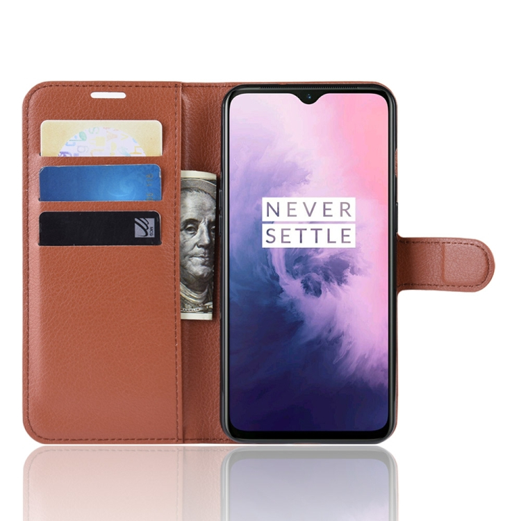 OnePlus 7 suojakotelo korttipaikoilla (ruskea)