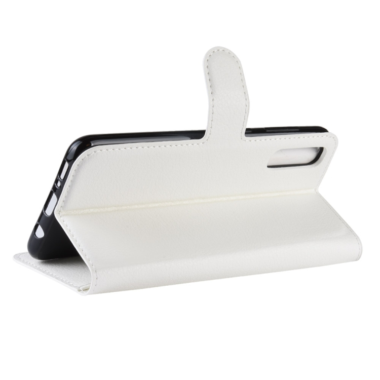 Samsung Galaxy A50 nahkainen suojakotelo (valkoinen)