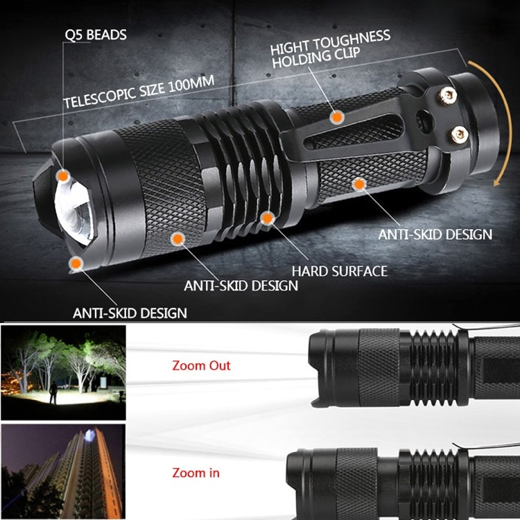 Cree XR-E T6 5-Mode LED taskulamppu, 4000LM