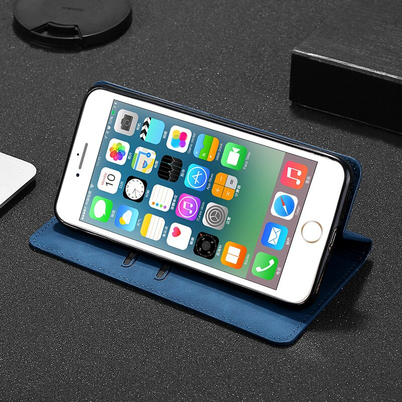 Huawei Y9 2019 retrotyylinen vaakatasoon käännettävä nahkakotelo lompakolla (Sininen)