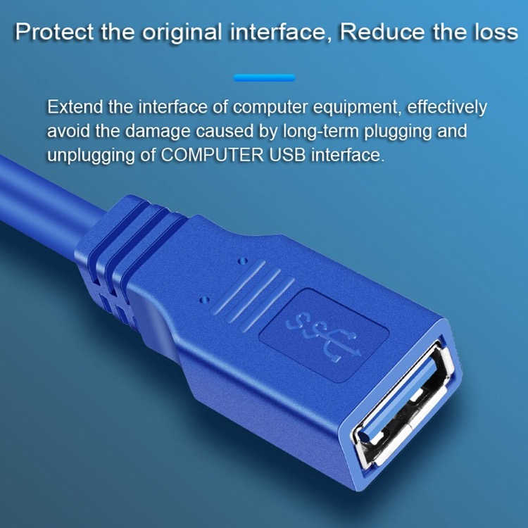 USB 3.0 litteä jatkokaapeli A (naaras) - A (uros) 1,8m