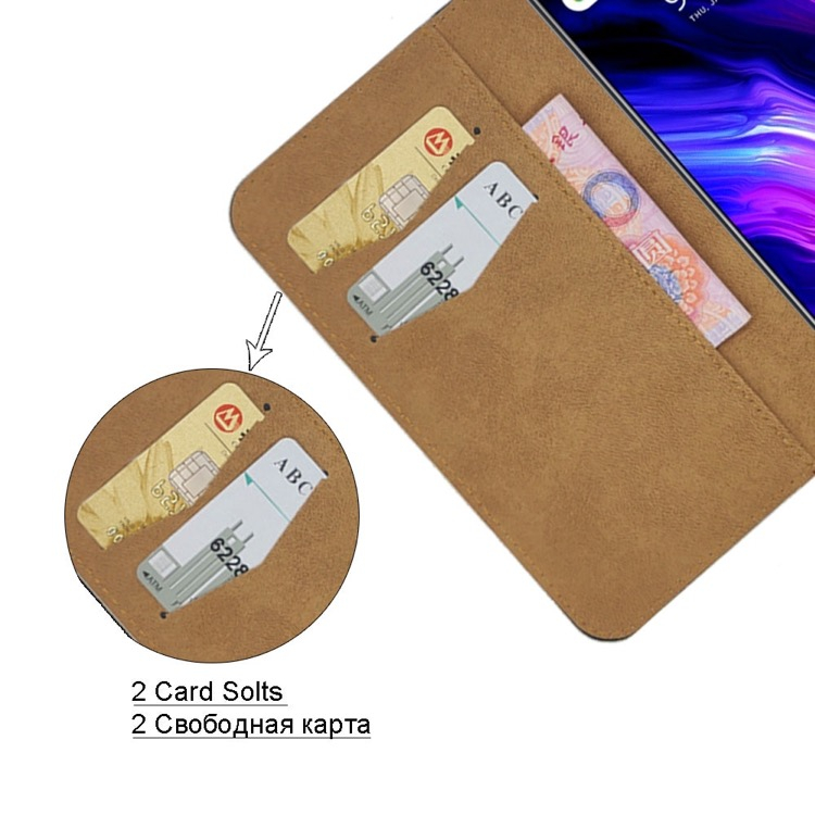 Nokia 7 Plus retrotyylinen nahkakotelo lompakolla (Musta)