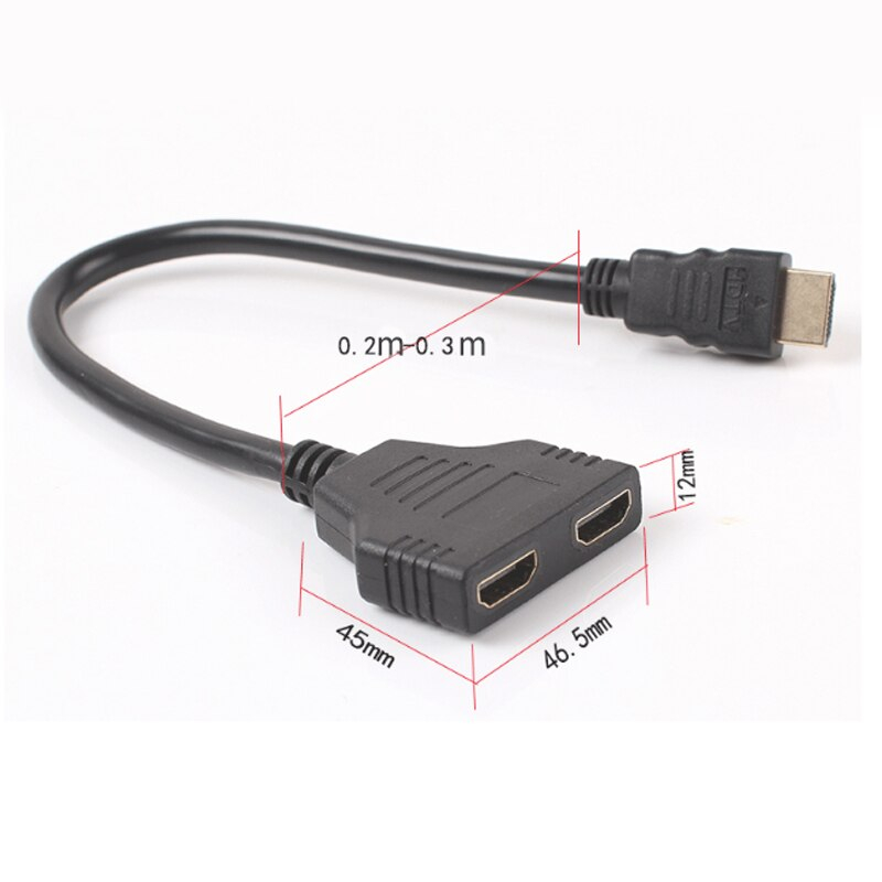 HDMI-jakaja, HDMI-uros ->3 x HDMI ‐naaras, full HD,  0.3 m