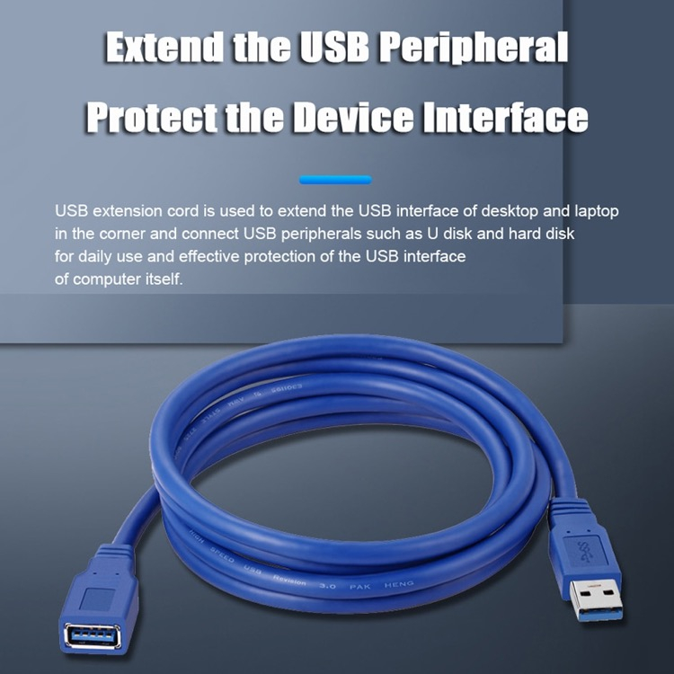 USB 3.0 litteä jatkokaapeli A (naaras) - A (uros) 1,8m