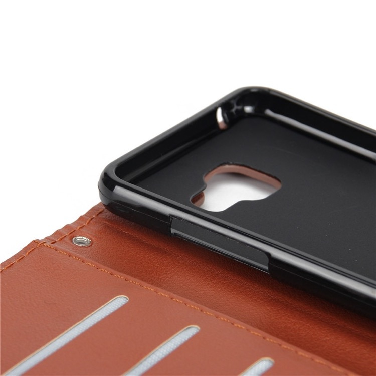 Samsung Galaxy A3 (2017) Nahkainen Suojakotelo (musta)