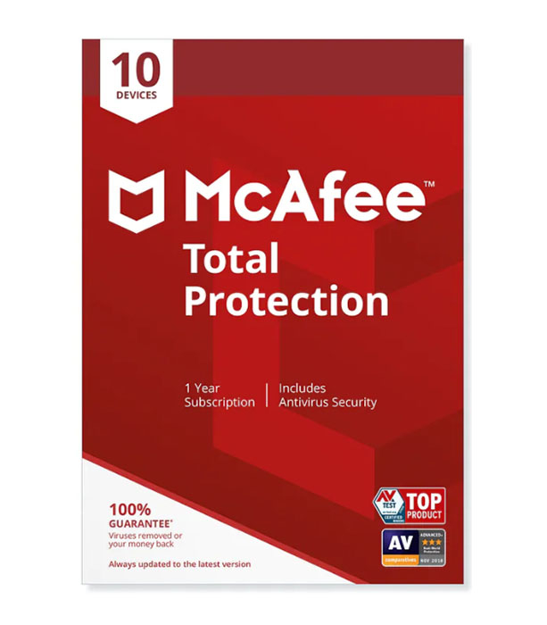 McAfee Total Protection 1 vuosi 10 laitetta - sähköinen lisenssi