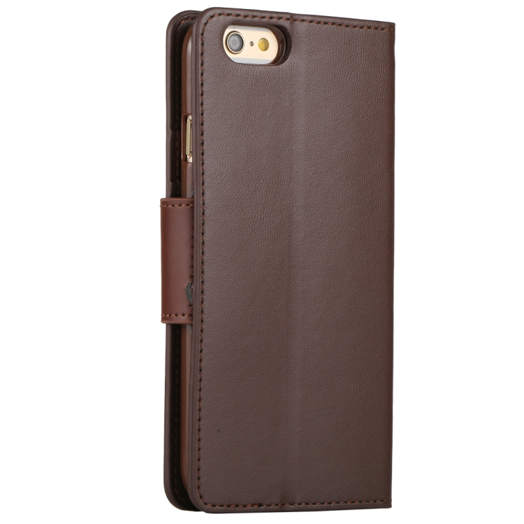 iPhone 6 / 6s käännettävä suojakotelo lompakolla (Ruskea)