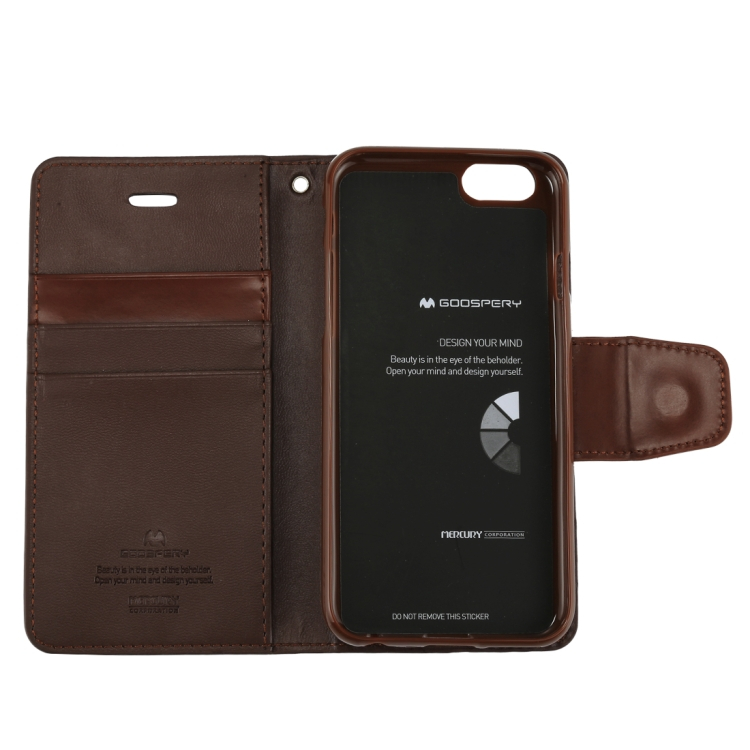 iPhone 6 / 6s käännettävä suojakotelo lompakolla (Ruskea)