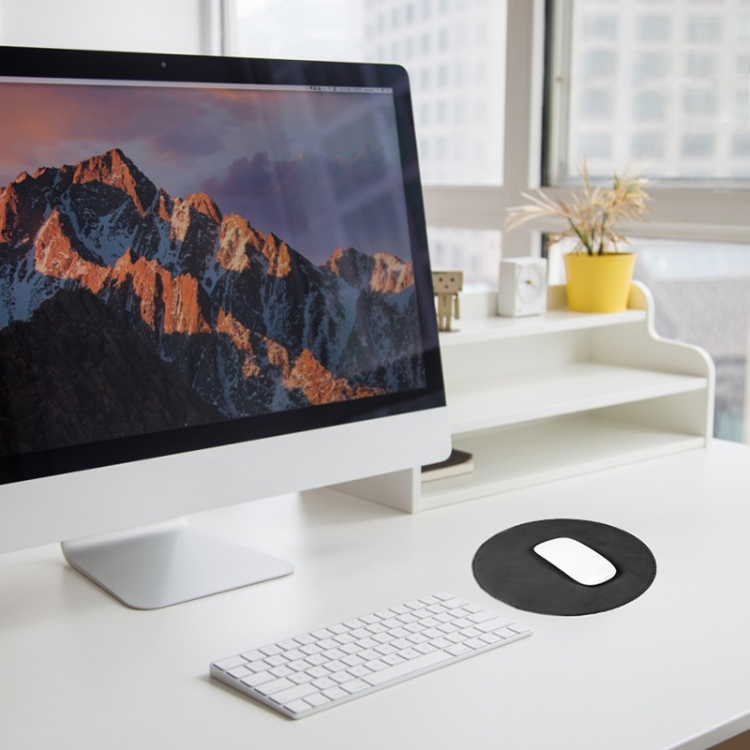 Mikrokuituinen pyöreä vedenpitävä hiirimatto (Musta)