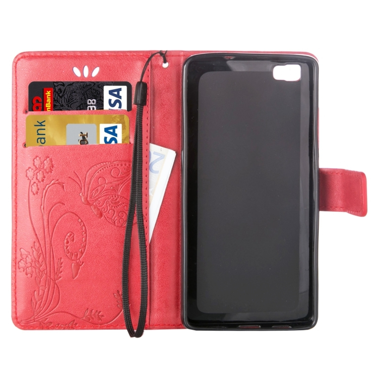 Huawei P8 Lite nahkainen suojakotelo (punainen)