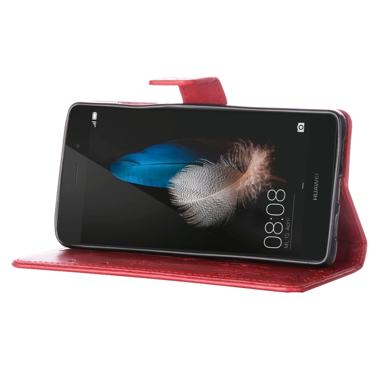 Huawei P8 Lite nahkainen suojakotelo (punainen)