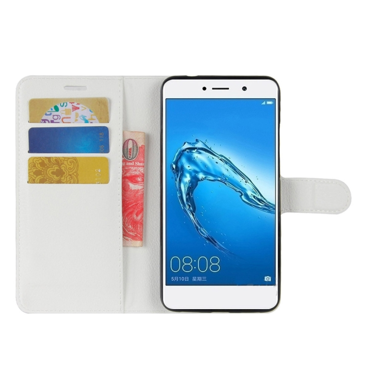 Litchi puhelimen suojakuori korttitaskulla sekä puhelinpidikkeellä (Huawei Y7)