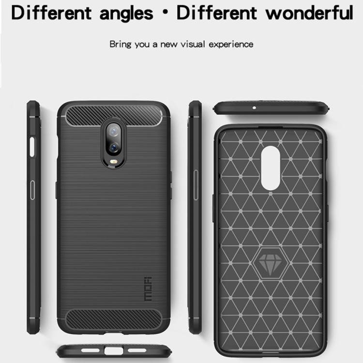 OnePlus 6T hiilikuitu suojakuori (Musta)