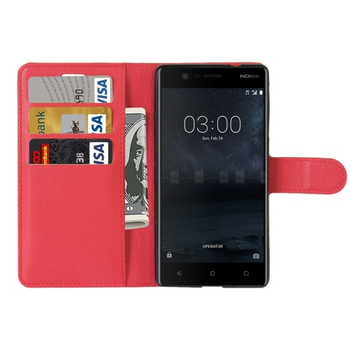 Nokia 3 nahkainen suojakotelo (punainen)