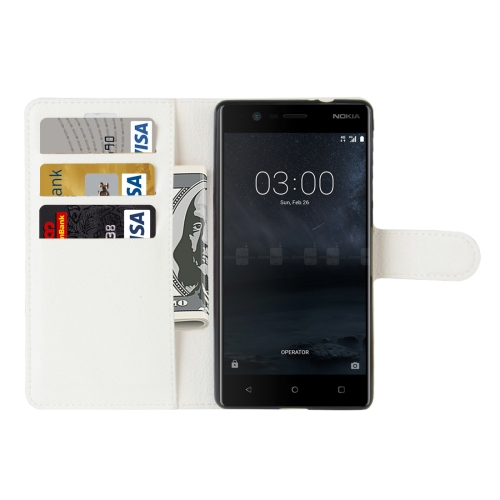Nokia 3 nahkainen suojakotelo (valkoinen)