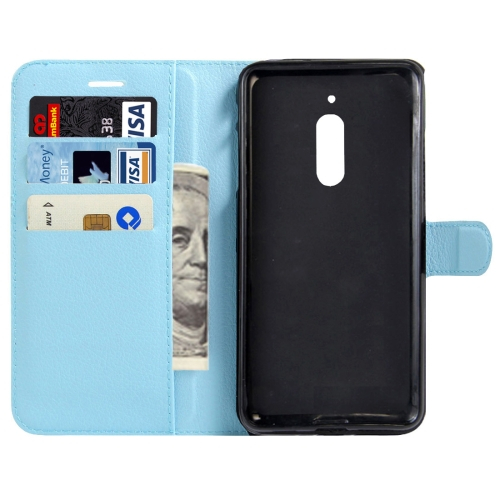 Nahkainen suojakotelo Nokia 6 (sininen)