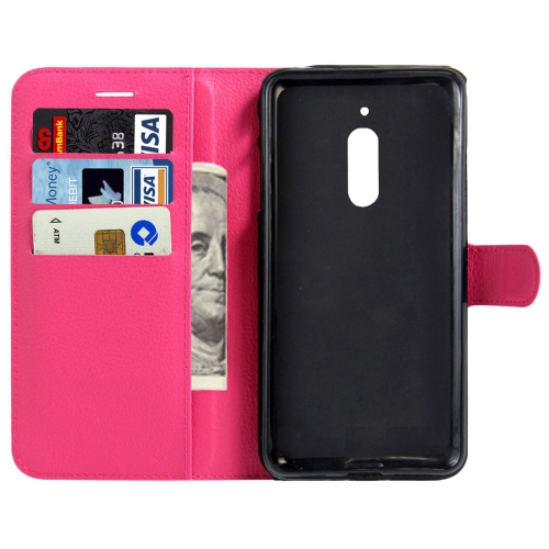 Nahkainen suojakotelo Nokia 6 (magenta)