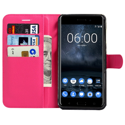 Nahkainen suojakotelo Nokia 6 (magenta)
