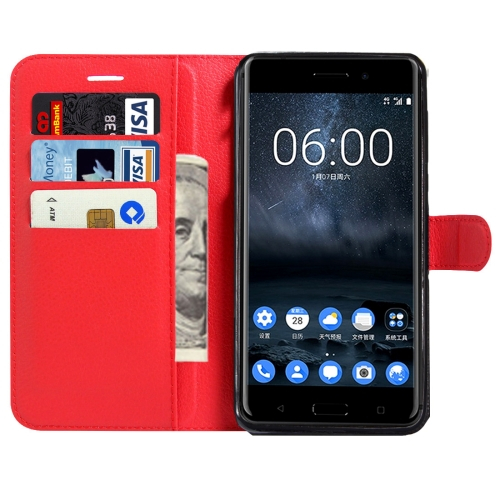 Nahkainen suojakotelo Nokia 6 (punainen)