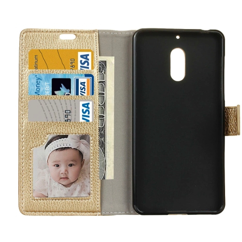 Nokia 6 lompakkokotelo (kulta)