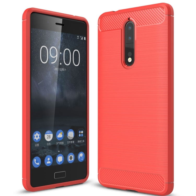Nokia 8 hiilikuitu suojakuori (punainen)