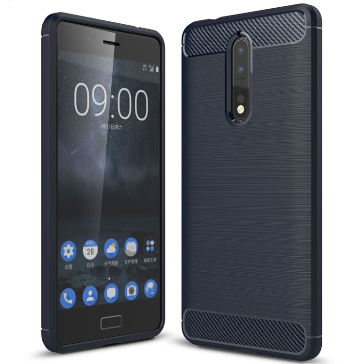 Nokia 8 hiilikuitu suojakuori (tummansininen)